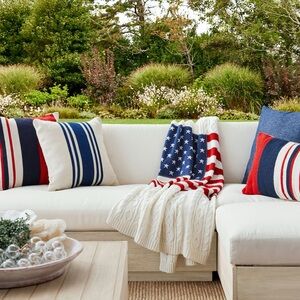 Pottery Barn Americana Cable Knit Throw
